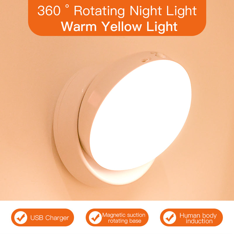 Rotating Human Body Sensor Round Light