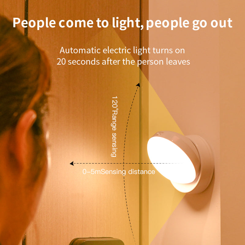 Rotating Human Body Sensor Round Light
