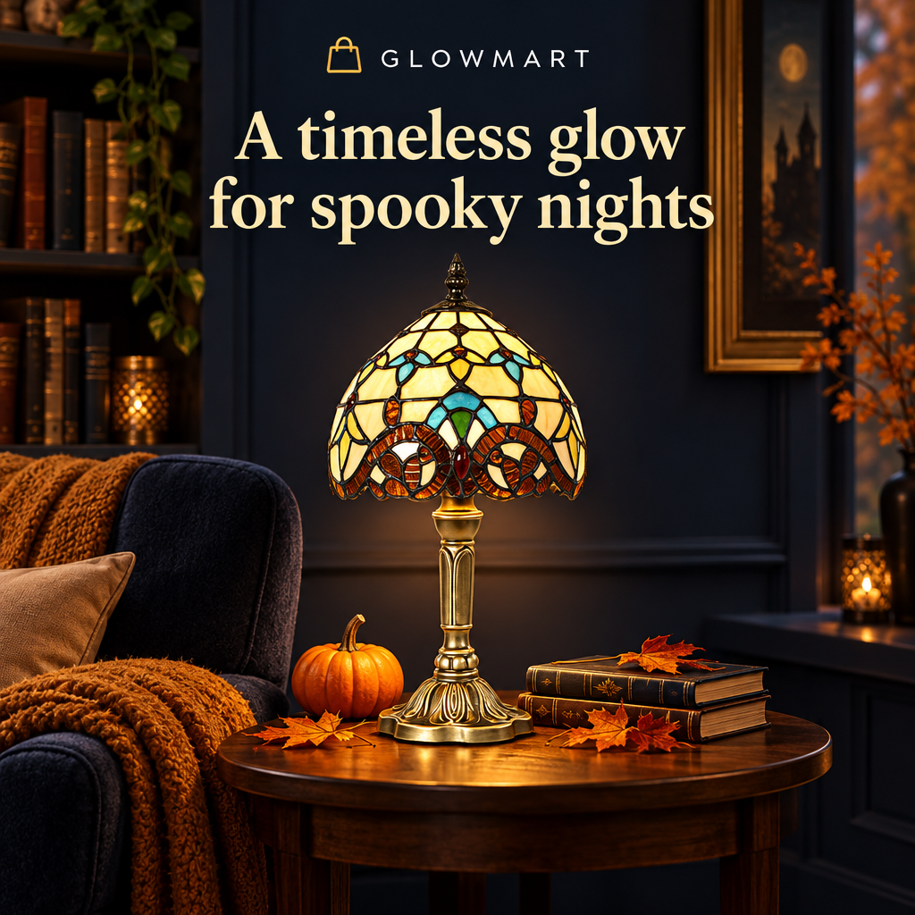 Glowmart Halloween stained-glass lamp design